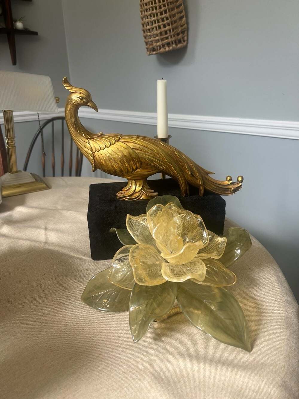 Vintage Syroco Gold Gilt Pheasant Bird Figurine 12"